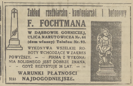 Kurier Zachodni, nr 118, 1932 (22 maja) - reklama firmy z potwierdzeniem roku założenia